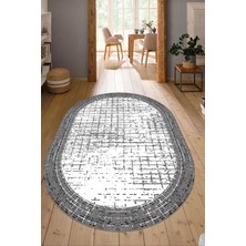 Dijital Baskılı Kaymaz Taban Yıkanabilir Oval Salon Halısı Mutfak Halısı Yolluk NDO-HS-209