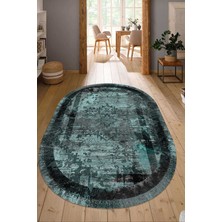 Dijital Baskılı Kaymaz Taban Yıkanabilir Oval Salon Halısı Mutfak Halısı Yolluk NDO-SD-279