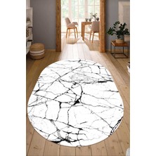 Dijital Baskılı Kaymaz Taban Yıkanabilir Oval Salon Halısı Mutfak Halısı Yolluk NDO-HT-418