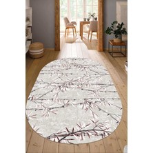 Napoli Home Dijital Baskılı Kaymaz Taban Yıkanabilir Oval Salon Halısı Mutfak Halısı Yolluk NDO-HT-353