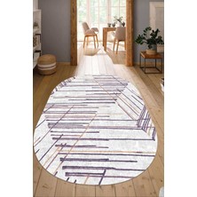 Dijital Baskılı Kaymaz Taban Yıkanabilir Oval Salon Halısı Mutfak Halısı Yolluk NDO-HT-354