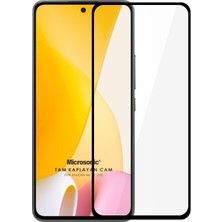 Microsonic Xiaomi Mi 12 Lite Tam Kaplayan Temperli Cam Ekran Koruyucu Siyah