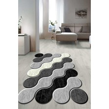 Dijital Baskılı Kaymaz Taban Yıkanabilir Lazer Kesim Salon Halısı Yolluk NLZR-HY-1181