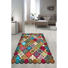 Dijital Baskılı Kaymaz Taban Yıkanabilir Lazer Kesim Salon Halısı Yolluk NLZR-SD-120