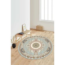 Napoli Home Dijital Baskılı Kaymaz Taban Yıkanabilir Yuvarlak Salon Halısı Koridor Halısı Paspas Ndy-Hk-30