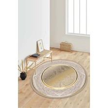 Napoli Home Dijital Baskılı Kaymaz Taban Yıkanabilir Yuvarlak Salon Halısı Koridor Halısı Paspas NDY-SD-378