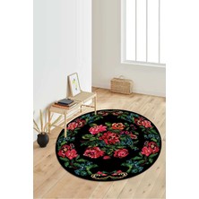 Napoli Home Dijital Baskılı Kaymaz Taban Yıkanabilir Yuvarlak Salon Halısı Koridor Halısı Paspas NDY-HY-1440