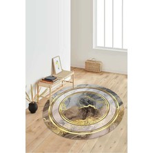 Napoli Home Dijital Baskılı Kaymaz Taban Yıkanabilir Yuvarlak Salon Halısı Koridor Halısı Paspas NDY-HY-1180