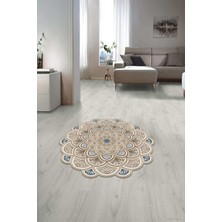 Napoli Home Dijital Baskılı Kaymaz Taban Yıkanabilir Yuvarlak Lazer Kesim Salon Halısı Paspas NLZR-SD-602