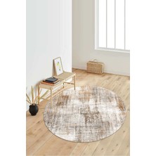 Dijital Baskılı Kaymaz Taban Yıkanabilir Yuvarlak Salon Halısı Koridor Halısı Paspas NDY-HY-1284