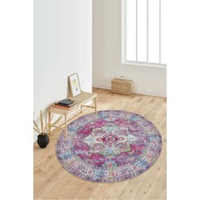 Dijital Baskılı Kaymaz Taban Yıkanabilir Yuvarlak Salon Halısı Koridor Halısı Paspas NDY-HT-752