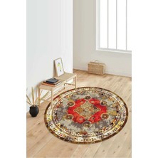 Napoli Home Dijital Baskılı Kaymaz Taban Yıkanabilir Yuvarlak Salon Halısı Koridor Halısı Paspas Ndy-Hk-5