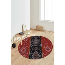 Napoli Home Dijital Baskılı Kaymaz Taban Yıkanabilir Yuvarlak Salon Halısı Koridor Halısı Paspas NDY-SD-375