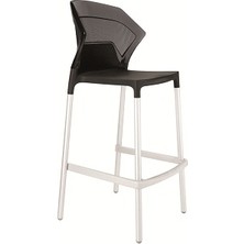 Papatya Ego Bar Taburesi Transparan Füme Polikarbonat Font Siyah Polipropilen Ayak