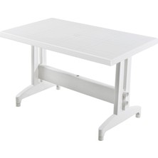 Papatya Prestige Masa Plastik Bahçe Masası Beyaz Dikdörtgen 70 cm x 120 cm