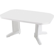 Papatya Laguna Masa Plastik Bahçe Masası Beyaz 100 cm x 165 cm