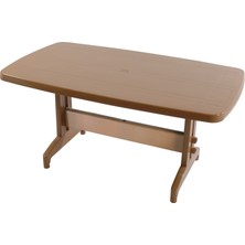 Papatya Prestige Masa Plastik Bahçe Masası Teak Dikdörtgen 88 cm x 155 cm