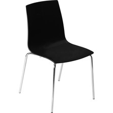Papatya X-Treme Sandalye Solid Siyah Krom Ayaklı