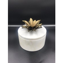 Arpe Dekor Lotus Kapaklı Mermer Kutu Pirinç 165465