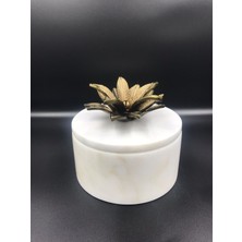 Arpe Dekor Lotus Kapaklı Mermer Kutu Pirinç 165465