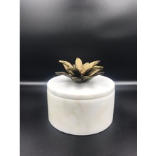 Arpe Dekor Lotus Kapaklı Mermer Kutu Pirinç 165465