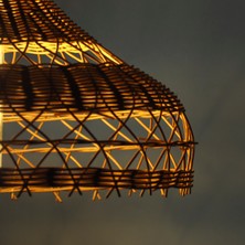 Rattam Bambu Avize Rattan Sarkıt: Infinity 40CM - Çam Kabuğu Renk