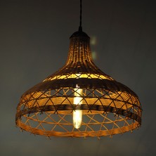 Rattam Bambu Avize Rattan Sarkıt: Infinity 40CM - Çam Kabuğu Renk