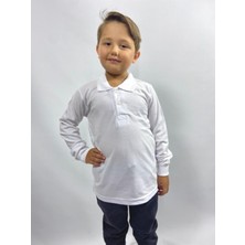 Mavimoure Uzun Kollu Polo Yaka Okul Tshirt