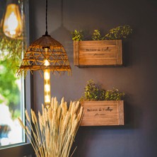 Rattam Rattan Avize Bambu Sarkıt: Tyhme Çam Kabuğu Rengi: 30CM