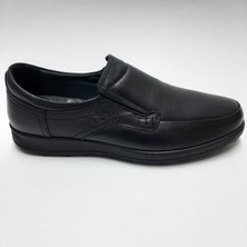 Forex Hakiki Deri Kauçuk Tabanlı Ortopedik Anatomic  Siyah Bağcıksız Erkek Ayakkabı C-75364631