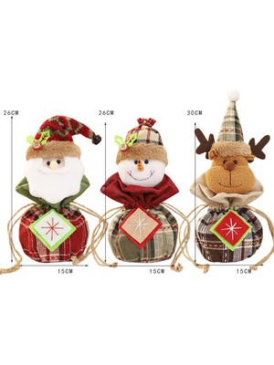 Cloud 3 Adet Yılbaşı Hediye Çantası 3D Bebek Noel Baba Kardan Adam Elk Noel Arifesi Apple Bags Çocuk Hediye Şeker Çantası Yılbaşı Dekorları (Yurt Dışından)