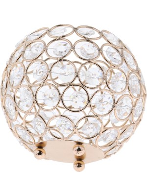 4.7 '' Kristal Adak Tealight Mum Tutucu Masa Düğün Merkez Parçası -Altın 12CM Altın