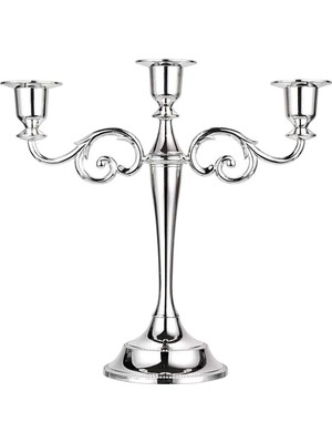 Metal 3 Arms Candle Tutucu Candelabra Şamdan 26CM Uzunluğunda Pervane ()