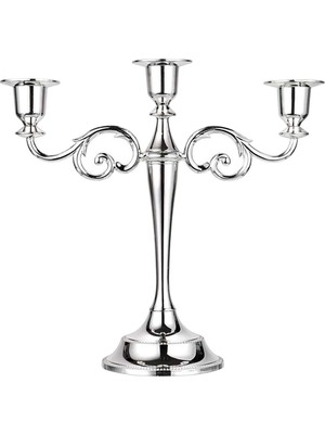 Metal 3 Arms Candle Tutucu Candelabra Şamdan 26CM Uzunluğunda Pervane ()