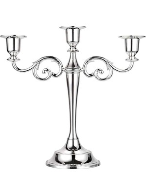 Metal 3 Arms Candle Tutucu Candelabra Şamdan 26CM Uzunluğunda Pervane ()