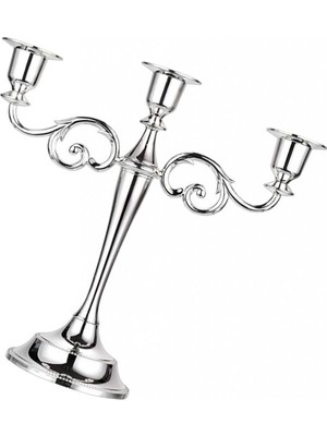 Metal 3 Arms Candle Tutucu Candelabra Şamdan 26CM Uzunluğunda Pervane ()