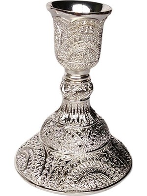 Vintage Metal Düğün Süs Mum Kupası Fener Tutucu Stand Candelabra 01