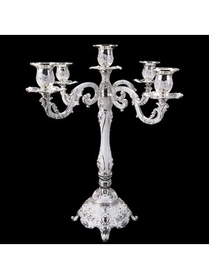 Şamdan Partisi Retro Candle Tutucu Retro Romantik Candelabra Centerpiece 5 Kol