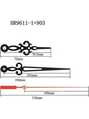Kuvars Duvar Saati Hareketi Siyah Eller Motor Mekanizması Yedek Parçalar Kiti