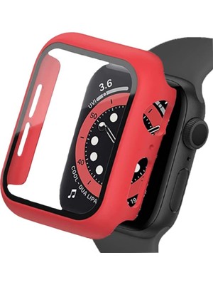 Binano Apple Watch 8 45MM Sense Kasa ve Ekran Koruyucu Kırmızı