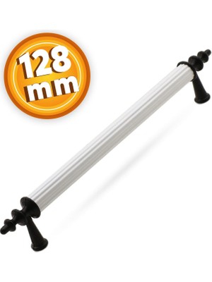 Nzb Çekmece Mutfak Dolap Kapak Kulpu Kulbu 128 mm Beyaz Metal Kulp