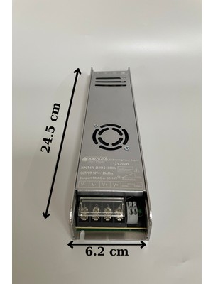 Hazar Led 12 Volt Dim Edilebilir Şerit Led Adaptör 25 Amper 300 Watt