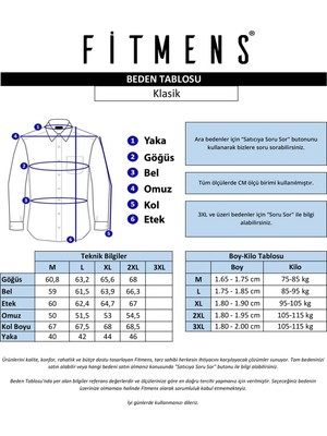 Fitmens Erkek Klasik Uzun Kol Kışlık Ekoseli Oduncu Yaka Altı Düğmeli Pamuklu Hediye Kutulu Gömlek M542 - Indigo