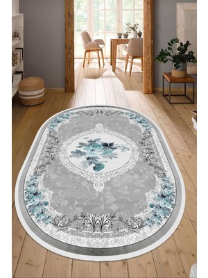 Dijital Baskılı Kaymaz Taban Yıkanabilir Oval Salon Halısı Mutfak Halısı Yolluk Ndo-Hk-74