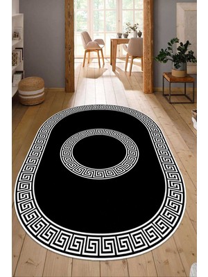 Dijital Baskılı Kaymaz Taban Yıkanabilir Oval Salon Halısı Mutfak Halısı Yolluk NDO-HS-418