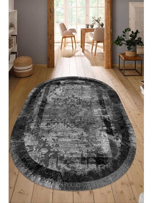 Napoli Home Dijital Baskılı Kaymaz Taban Yıkanabilir Oval Salon Halısı Mutfak Halısı Yolluk NDO-SD-278