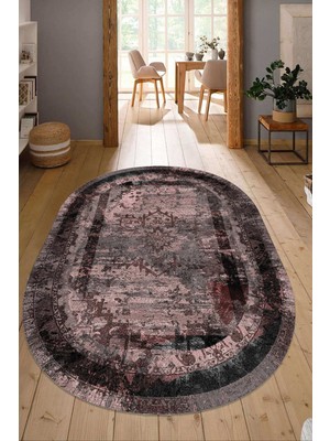 Dijital Baskılı Kaymaz Taban Yıkanabilir Oval Salon Halısı Mutfak Halısı Yolluk NDO-SD-281