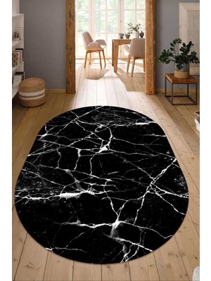 Dijital Baskılı Kaymaz Taban Yıkanabilir Oval Salon Halısı Mutfak Halısı Yolluk NDO-HT-415