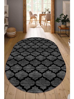 Dijital Baskılı Kaymaz Taban Yıkanabilir Oval Salon Halısı Mutfak Halısı Yolluk NDO-HY-1249