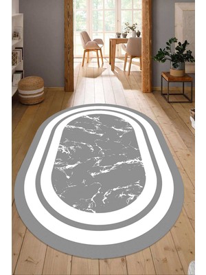 Dijital Baskılı Kaymaz Taban Yıkanabilir Oval Salon Halısı Mutfak Halısı Yolluk NDO-HY-1383
